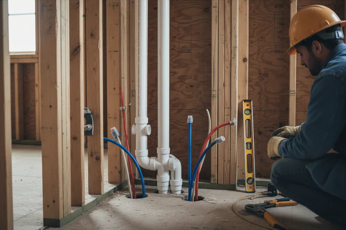 Drain and supply rough-in during Drain Cleaning in Carolina